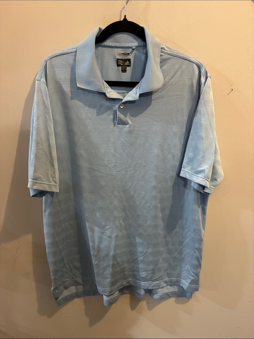 Adidas Golf ClimaCool Short Sleeve Polo Shirt Blue Striped Men’s SizeL